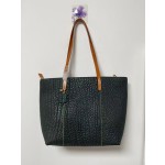 Thickened vegetable-tanned leather horizontal tote bag